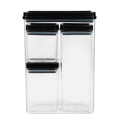 China Clear Air Freshness Preservation Kitchen Cereal Tight Seal Jar Dry Food Storage Containers BPA Set for Office Organization for sale