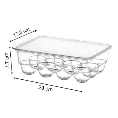 China Kitchen12 Organizers Stackable Storage Rack Freshness Preservation Fridge Plastic Egg Trays With Lids for sale