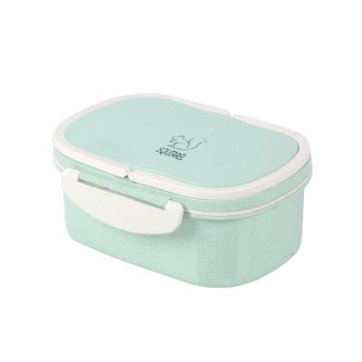 China Microwavable Wheat Straw Microwavable Lunch Box Kids Bento Insulated School for sale