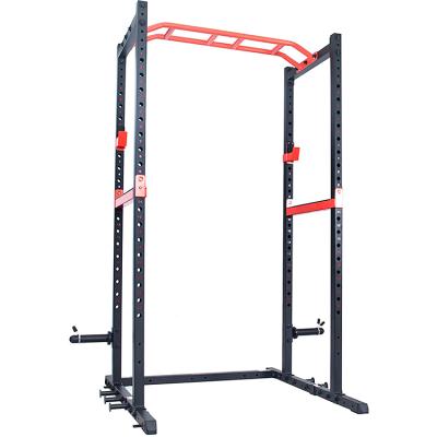 China 1000 Pounds Capacity Bodybuilding Adjustable Squat Rack LAT Lower Multifunctional Squat Adjustable Rack Bar Weightlifting Power Cage for sale