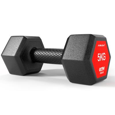 China Wholesale Home Eco-Friendly Hex Neoprene Cast Iron Fitness Equipment Fitness Weightlifting Coat Rubber Dumbbell For Sale Dumbbell Set for sale