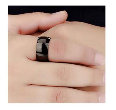 China Simple Elegant Trendy Trendy Matte Finish Beveled Polished Edge Engagement Wedding Bands Comfort Rings For Women Men for sale