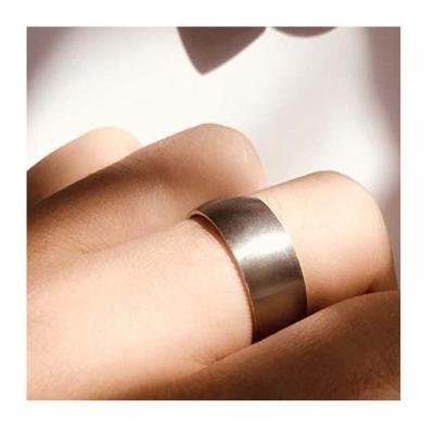 China FASHIONABLE New Titanium Steel Wedding Engagement Band Matte Frosted Finger Rings Silver Steel Simple Elegant High End for sale