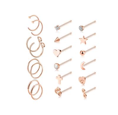 China Wholesale Fashionable Hypoallergenic Nose Ring Stainless Steel Septum Ring Circle Cartilage Stud Earring for sale