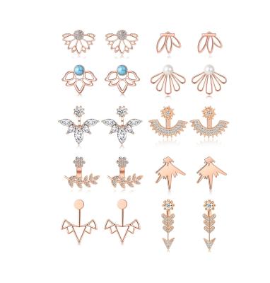 China FASHIONABLE Cute Geometric Shape Alloy Fashion Gold Earring Set High Level Earring Set Material Earring Set for sale