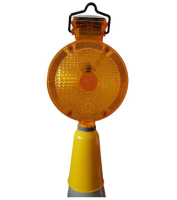 China PP/PS Yellow Solar Control Deseguridad Solar Traffic LED Solar Cone Light for sale