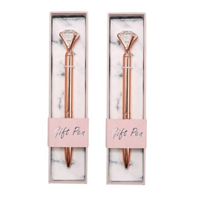 China Large Diamond Crystal Metal Ballpoint Pens Gift Pen Set for sale