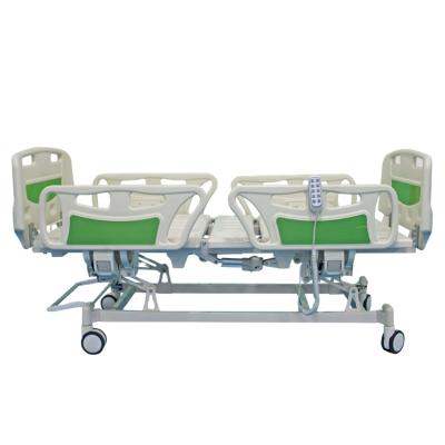 China ABS Material Remote Control Camas Hospital Bed Factory Price Hospitalares 5 Functions ICU Electric Hospital Beds With Side Rails for sale