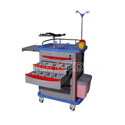 China Hospital Hour ABS Storage Box Transfer Emergency Hospital Trolley Anesthesia Nursing Crash Medical Trolley With Drawers for sale