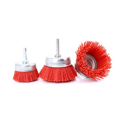 China Durable High Quality Crimped Customized Nylon Stainless Steel Wire Cup Brush for sale