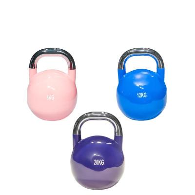 China Custom E-Coated Competition Kettlebell 32kg Custom Logo Cross Fit Steel Beach Home Use for sale