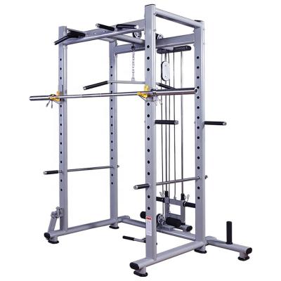 China Universal Free Standing Commercial Household Fitness Equipment Barbell Push Up Bench Multifunzionale Half Stretch Power Cage Gym Blacksmith Machine for sale