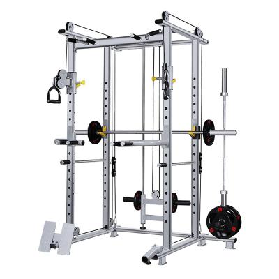 China Universal view squatting multi-functional full-featured free gym equipment blacksmith combination squat rack for sale