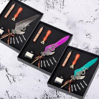 China Freely Selectable Matching English Pen Calligraphy Pen Student Writing Ink Pen Set Stationery Gift Box for sale