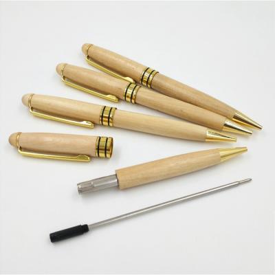 China office & School Ballpoint Pen Set New Design Bamboo With Steel Click Eco-friendly Pen Can Be Customized Advertising Logo for sale