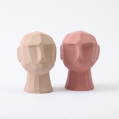 China Minimalist Unique Hot Top Ceramic Accessories Human Face Ornament Living Room Sale Home Decor for sale