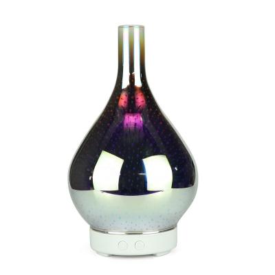 China Color Changing 3D Ultrasonic Aromatherapy Light Glass Diffuser LED Essential Oil Auto Interrupt Timer Setting 7 Colors LED Lights Change for sale