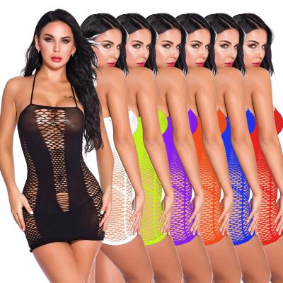 China Lady Women Sexy Fishnet Breathable Big Holes Open Crotch Sexy Bodystocking Stockings for sale