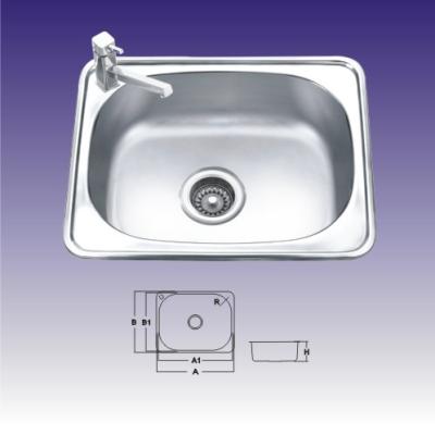 China 1 Bowl Polished Stainless Steel Kitchen Sink With Faucet 550 X 400mm for sale