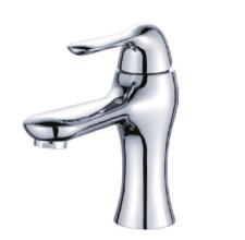 China Single Lever Brass Basin Tap Faucets Chrome Finished With 33mm - 38mm Sink Hole for sale