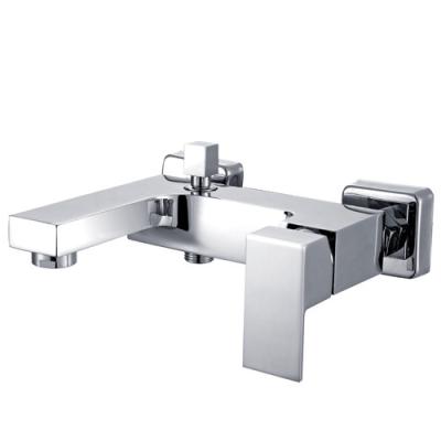 China Square 2 Holes Wall - Mounted Mixer Bath Taps , Popular Bathroom Faucet for sale