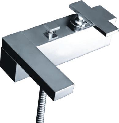 China Two Hole Flat Single Handle Mixer Taps For Bathtub , Wall Mounted Mixer Tap for sale