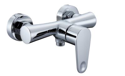 China Wall Mounted Brass Bathroom Shower Mixer Taps , Single Lever Faucet With Two Hole for sale