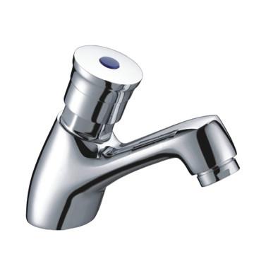 China Single Hole Brass Self Closing Basin Mixer Taps , Basin Mixer Faucet For Public Bathroom for sale