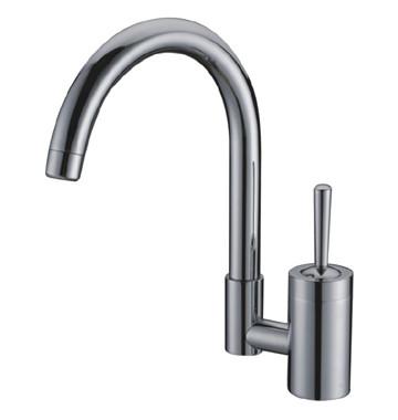 China Brass Polished Kitchen Single Lever Mixer Taps , High ARC Faucet for sale