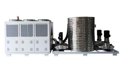 China Durable Air Cooled Industrial Chiller 40HP 113.58 KW/Hr With Water Tower / 6 Pcs Fans for sale