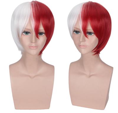 China Fantasy Anime Wigs My Hero Academia Boku No Hiro Akademia Shoto Todoroki Shouto Cosplay White Red Wig for sale