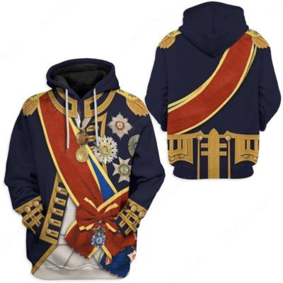 China 2021 hot sales viable ecoparty Medieval Hoodie 3D Printed Zipper Polyester Hip Hop Men Hooded Hoodie For Spring Autumn Sportswear for sale