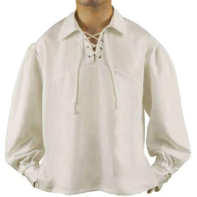 China 2022 Adult Men Gothic Renaissance Married Medieval Pirate Tunic Top Larp Costume Lace Up Middle Ages Viking Cosplay Shirt Top for sale