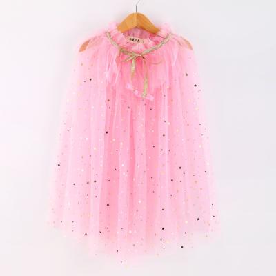 China Party Style Ecoparty Hot Selling Kids Tutu Dress Caps Princess Evening Dress Girl Sequin Cape Beautiful for sale