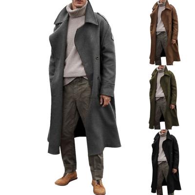 China 2021 autumn and winter new men's European and American anorak polyester/cotton long over the knee coat men's coat for sale