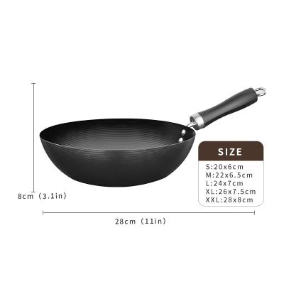 China Sustainable Popular Wok Metal Carbon Steel Non Stick Pre-Seasoned Fry Chinese Wok for sale