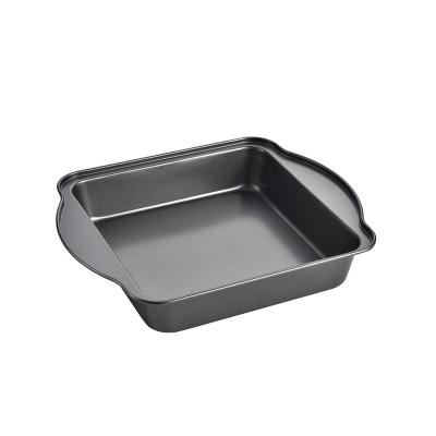 China Sustainable Nonstick Square Baking Pan Durable Steel Cake And Brownie Pans With Handles Scratch Resistant Even Heat Distribution In The Oven for sale