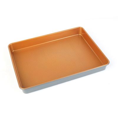 China Viable Non-Stick Cake Pan Loaf Pan Bakeware 0.7mm Carbon Steel Rectangle Cake Pan for sale