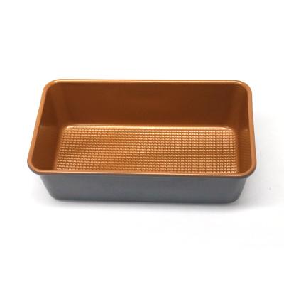 China Viable Loaf Pan Gold Rectangle Loaf Pan 0.7mm Carbon Steel Loaf Pan for sale