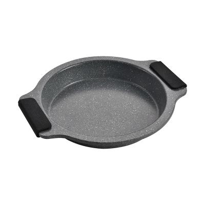 China Viable Round Cake Pan with Silicone Handle, Bakeware Non-Stick Deep Dish for Oven Baking with Silicone Handle Marble for sale