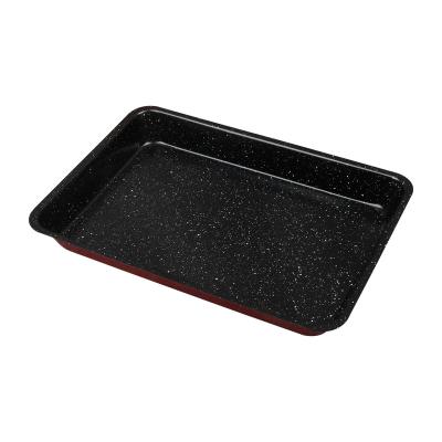 China 11/12/13 Inch Amazon Biscuit Pan Bakeware Rectangular Mold Tray Viable Carbon Steel Popular Non-Stick Gold Bakeware Tray for sale