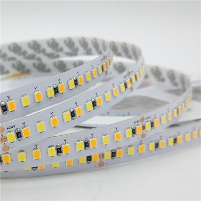 China Hotel fade stripe W+WW 2 color mode bakerpier led strip lights 24V 2835 192pcs per M for sale