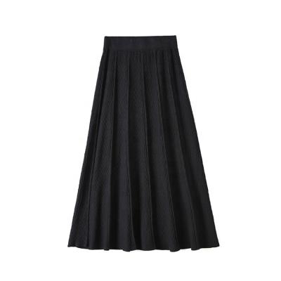 China Spring 2022 High Waist Black Hot Selling Striped Pleated Women's Breathable Skirt for sale