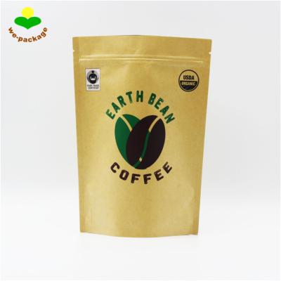 China 50g Zip Lock Kraft Paper Food Packaging Recyclable Coffee Bag for sale