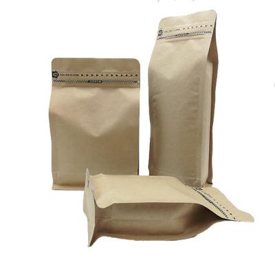 China Biodegradable Custom Printed Kraft Paper Food Packaging Biodegradable Dry Waterproof Coffee Bag for sale