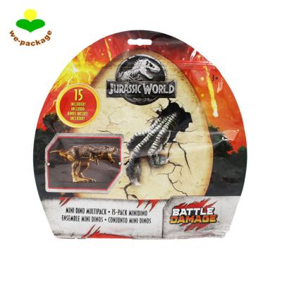 China Stand Up Bag Abnormal Custom Printing Special Shaped Bag For Mini Dinos Toy for sale