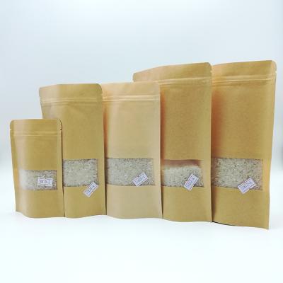 China Custom Printing Moisture Proof Stand Up Pouch Zipper Resealable Cookie Kraft Paper Small Food Paper Bag for sale