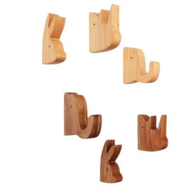 China Household storage minimalist beech and nut decorative cute animal hook for kids for sale