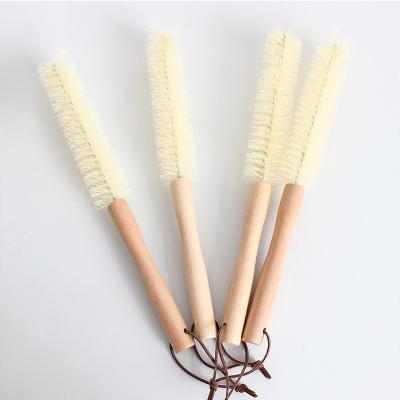 China Japanese Style Beech Cup Brush Household Goods Sustainable Wooden Long Handled Cleaning Brush for sale