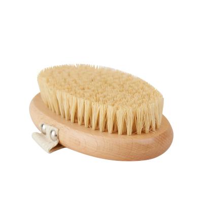 China Viable Direct Plant Sisal Massage Skin Wooden Bath Brush Deep Cleansing Brush for sale